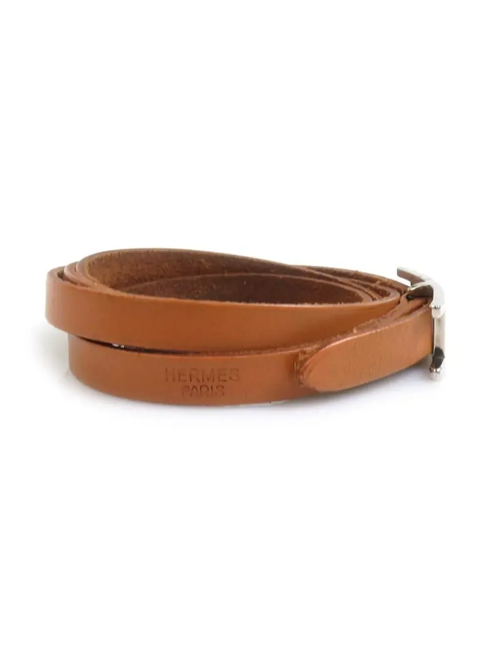 Auth Hermes Api Bracelet Brown/Silver #303129H92B